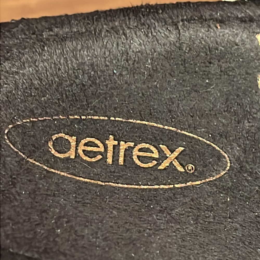 Aetrex black white spotted leather two strap wedge sandal size 39 / 8.5 - Picture 10 of 10